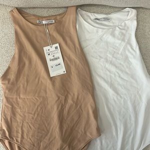 2 Zara sleeveless bodysuits size medium